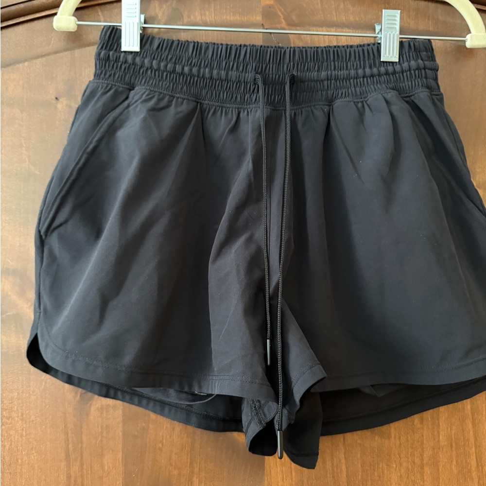 YPB Women's Black Drawstring Athletic Shorts / liner and pockets